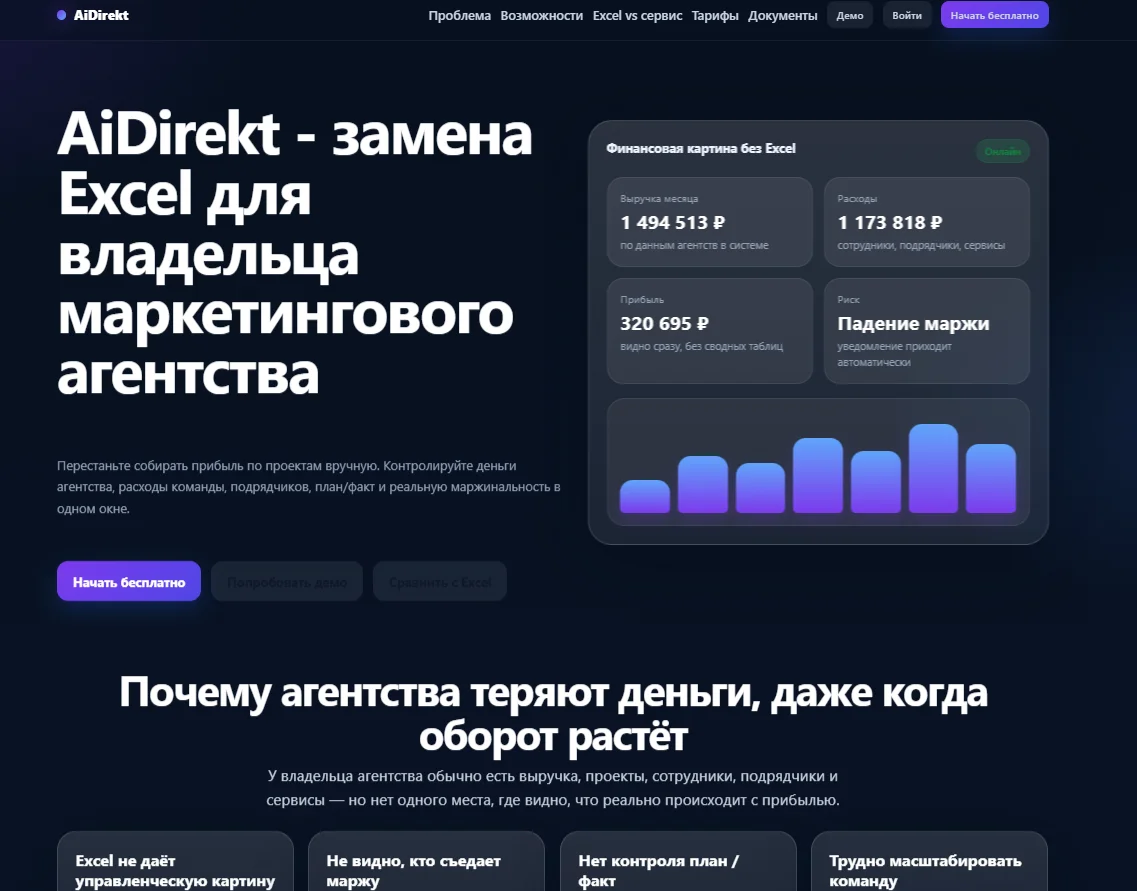 Главная страница Aidirekt